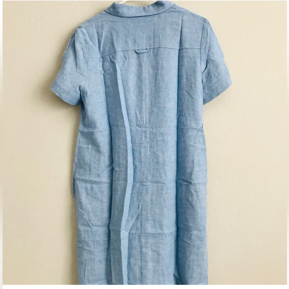 Linen Blend Shirt Dress - Picture 7 of 11
